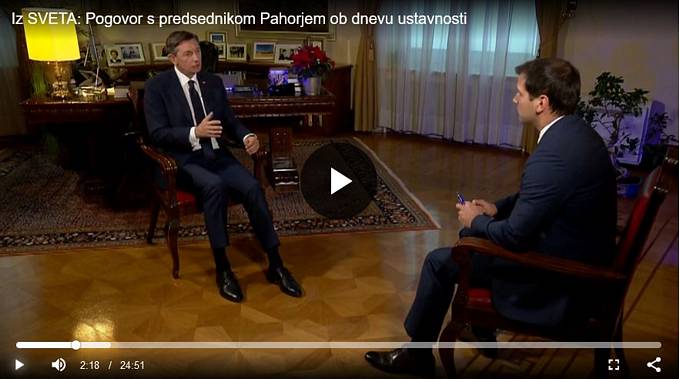 Pogovor predsednika Pahorja za oddajo Svet na Kanalu A